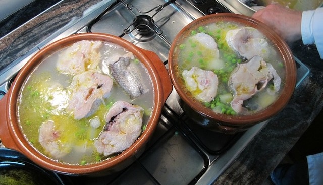 Sopa de pescado a la sidra Sopa de pescado a la sidra