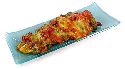 pimientos verdes gratinados Pimientos verdes gratinados con queso