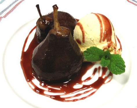 peras con chocolate Peras con chocolate