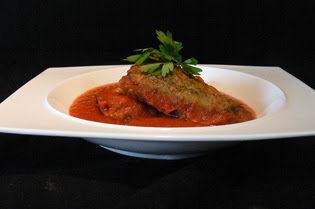 pimientos rellenos de marisco Pimientos verdes rellenos de txangurro (buey de mar)