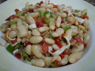 ensaslada de alubias Alubias blancas en ensalada con vinagreta