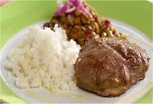recetaarrozconmenestra Chuleta de ternera con arroz
