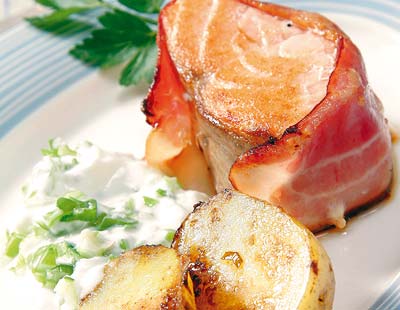 salmon queso Salmón al horno con queso y jamón