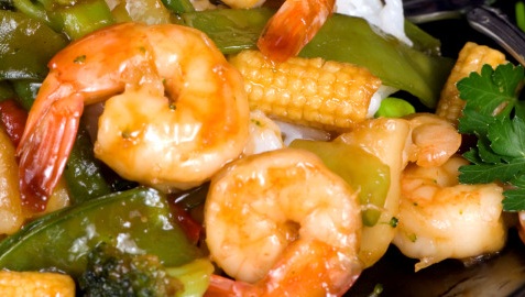 langostinos con salsa Langostinos con salsa