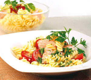 pasta arroz Pasta con arroz y salsa picante