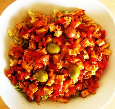 pasta pimientos rojos salsa tofu Pasta con pimientos rojos y salsa de tofu