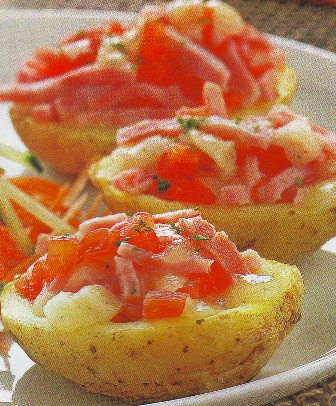Patatas con jamon y queso Patatas con jamón y queso