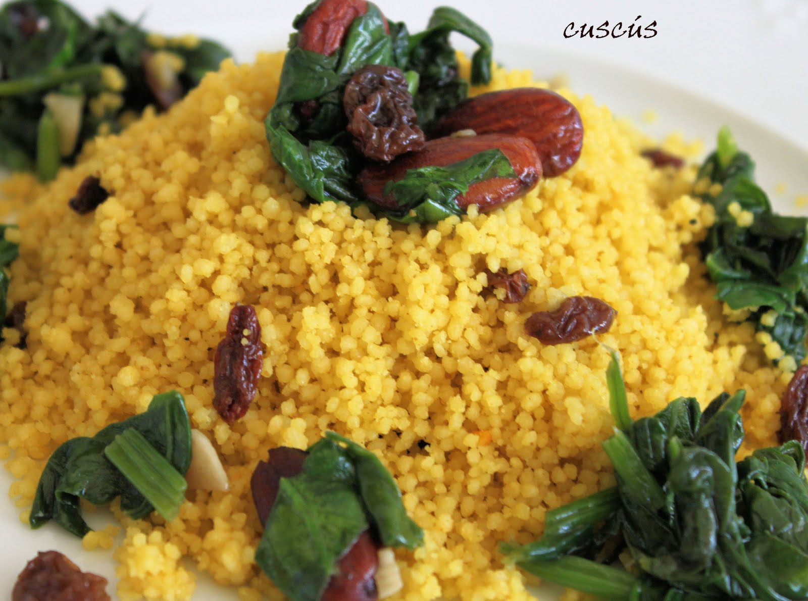 cuscus limon espinacas Cuscús al limón con espinacas