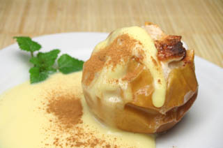 manzanas asadas crema Manzanas asadas con vainilla