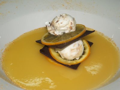 sopa naranja Sopa de naranja con helado
