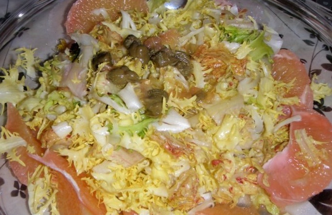 ensalada de pomelo Ensalada de salmón, pomelo y patata