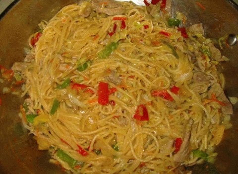espaguetis al tempeh Espaguetis al tempeh
