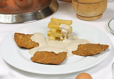 escalope de ternera con salsa de almendras Escalope de ternera con salsa de almendras