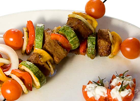 brocheta verduras Brocheta de verduras asadas