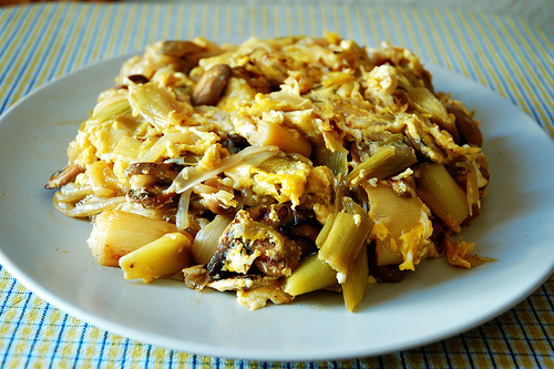 revuelto champinones puerro Revuelto con champiñones y puerro