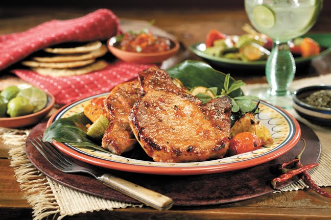 Chuletas de cerdo al limon Chuletas de cerdo con salsa de limón