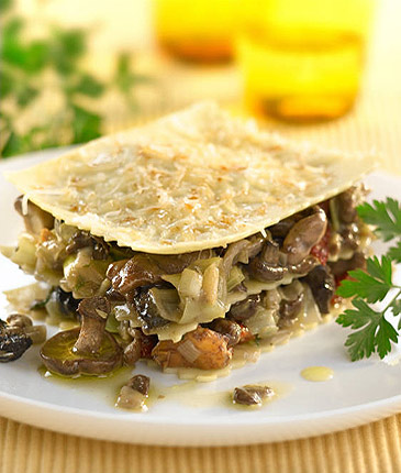 Lasana de setas Lasaña de setas o champiñones