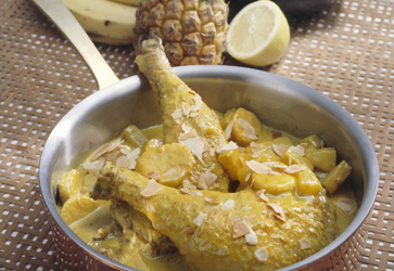 pollo platanos Pollo con plátanos