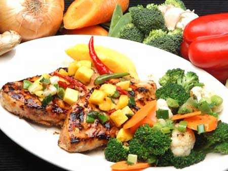 pollo asado con verduras Pollo asado con verduras