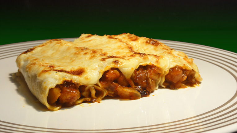 canelones de pollo y setas Canelones de pollo y setas