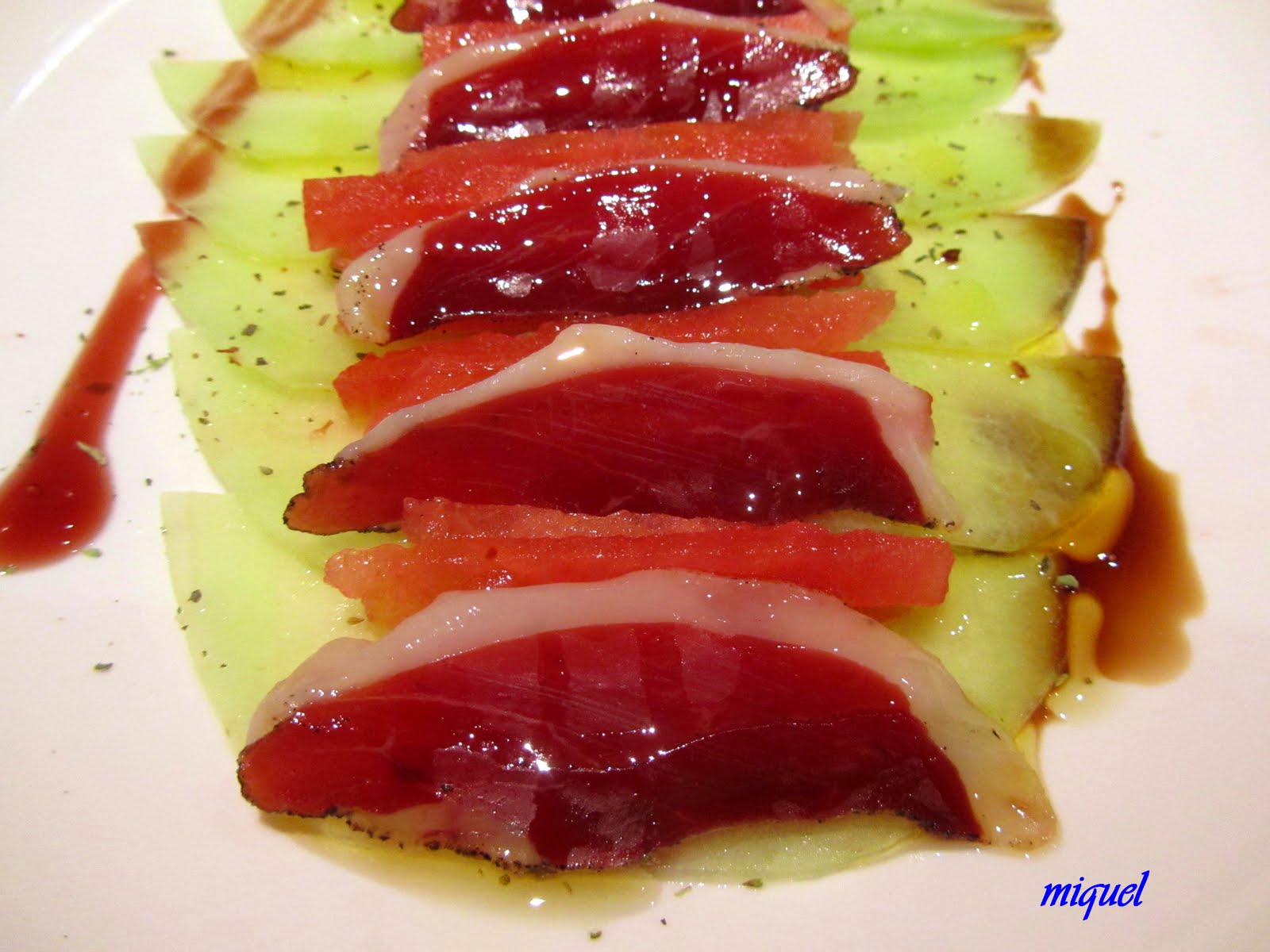melon jamon Ensalada de melón y jamón de pato