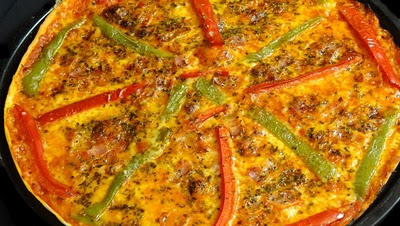 pizza de pimientos Pizza de pimientos y bacon