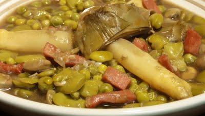 habas y guisantes menestra Habas y guisantes en menestra