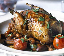 brasa perdiz Carne de perdiz con hierbas