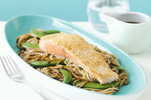 Salmon rebozado con semillas de sesamo Salmón rebozado con semillas de sésamo