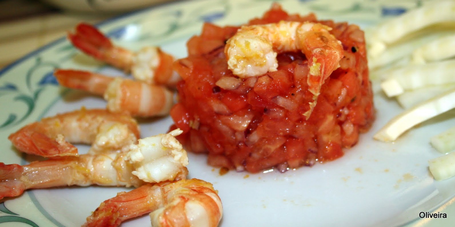 tártar de tomate gambas Tártar de tomate con gambas